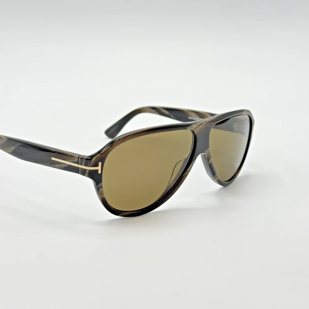 Tom Ford Sunglasses Samuele-02 TF1336 63J Black Horn Pilot Brown Lens 61mm
